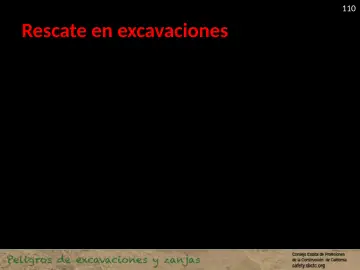 Slide 110: Rescate en excavaciones