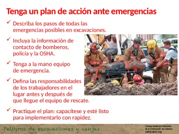 Slide 113: Tenga un plan de acción ante emergencias