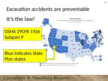 Slide 18: Excavation accidents are preventable