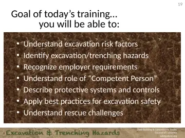 Slide 19: Goal of today’s training… you will be able to:
