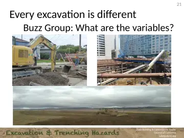 Slide 21: Every excavation is different