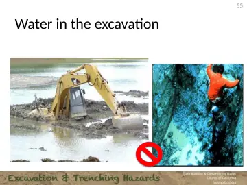 Slide 55: Water in the excavation