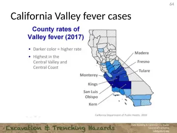 Slide 64: California Valley fever cases