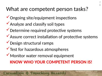 Slide 76: What are competent person tasks?