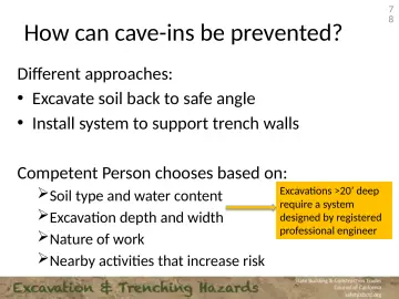 Slide 78: How can cave-ins be prevented?