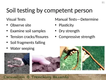 Slide 81: Soil testing by competent person