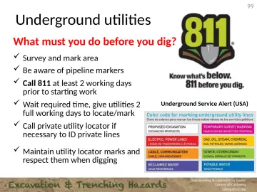 Slide 99: Underground utilities