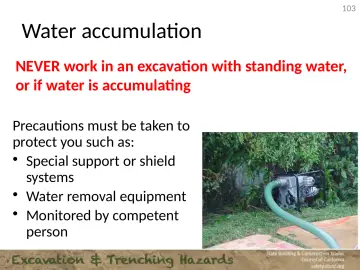 Slide 103: Water accumulation