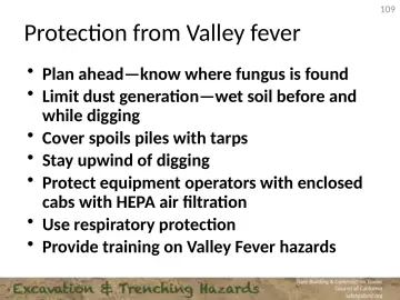 Slide 109: Protection from Valley fever