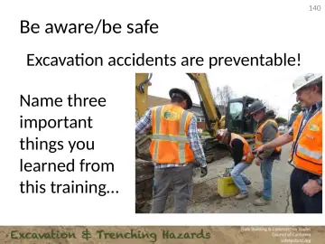 Slide 140: Be aware/be safe