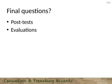 Slide 141: Final questions?