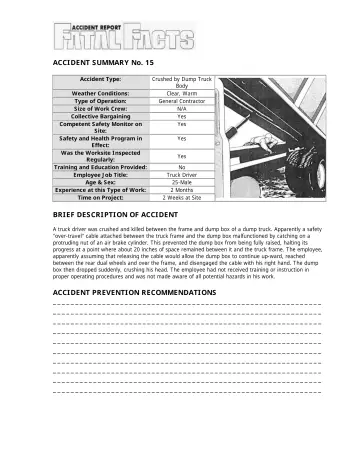 Page 5: ACCIDENT SUMMARY No. 15