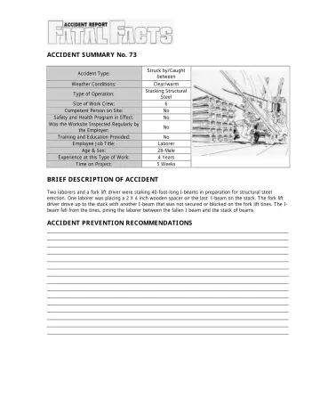 Page 12: ACCIDENT SUMMARY No. 73