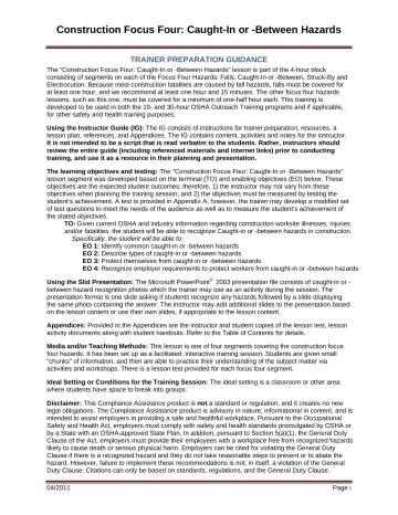 Page 5: Construction Focus Four: Caught-In or -Between Hazards