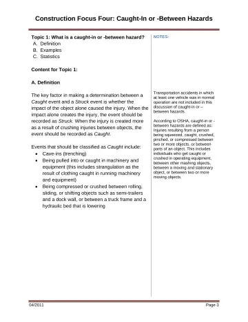 Page 9: Construction Focus Four: Caught-In or -Between Hazards