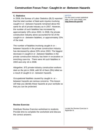 Page 12: Construction Focus Four: Caught-In or -Between Hazards