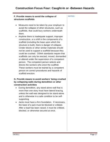 Page 23: Construction Focus Four: Caught-In or -Between Hazards
