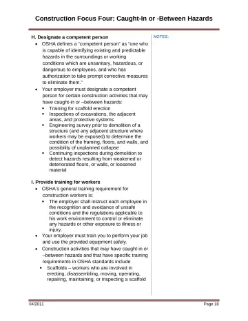 Page 24: Construction Focus Four: Caught-In or -Between Hazards