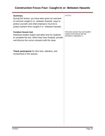 Page 25: Construction Focus Four: Caught-In or -Between Hazards