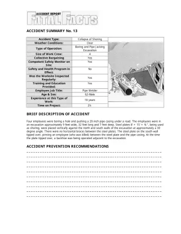 Page 50: ACCIDENT SUMMARY No. 13
