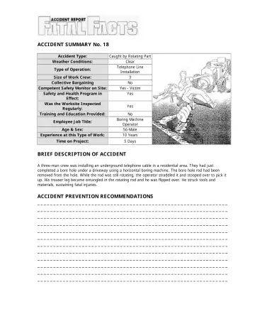 Page 52: ACCIDENT SUMMARY No. 18
