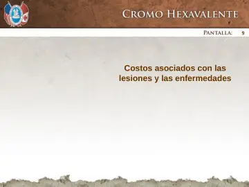 Slide 9: Costos asociados con las lesiones y las enfermedades