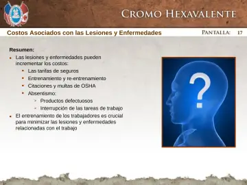 Slide 17: Costos Asociados con las Lesiones y Enfermedades