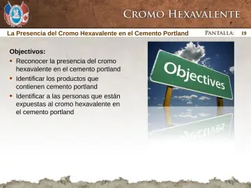 Slide 19: La Presencia del Cromo Hexavalente en el Cemento Portland