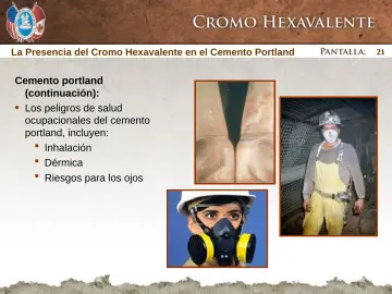 Slide 21: La Presencia del Cromo Hexavalente en el Cemento Portland