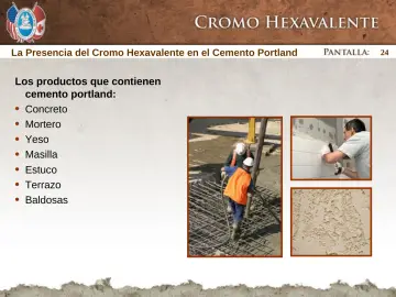 Slide 24: La Presencia del Cromo Hexavalente en el Cemento Portland