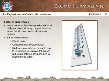 Slide 33: La Exposición al Cromo Hexavalente