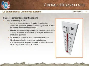 Slide 34: La Exposición al Cromo Hexavalente