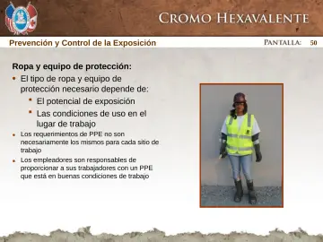 Slide 50: Prevención y Control de la Exposición