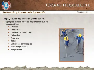 Slide 51: Prevención y Control de la Exposición
