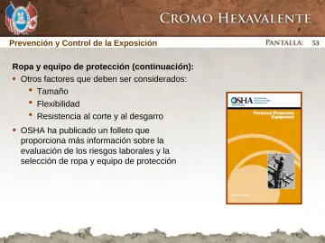 Slide 53: Prevención y Control de la Exposición