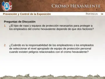 Slide 54: Prevención y Control de la Exposición