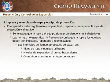 Slide 61: Prevención y Control de la Exposición