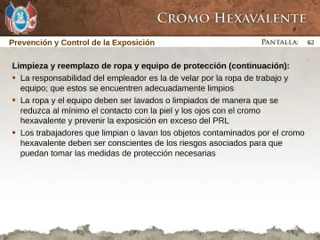 Slide 62: Prevención y Control de la Exposición