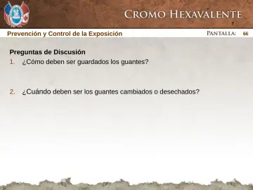 Slide 66: Prevención y Control de la Exposición