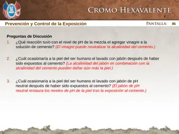 Slide 86: Prevención y Control de la Exposición