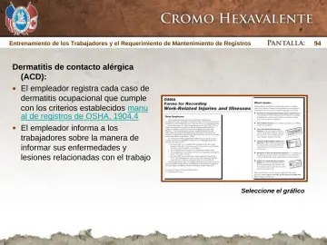 Slide 94: Entrenamiento de los Trabajadores y el Requerimiento de Mantenimiento de Registros