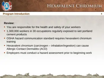 Slide 8: You are responsible for the health and safety of your workers