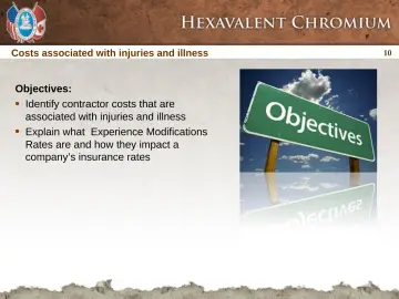 Slide 10: Costs associated with injuries and illness