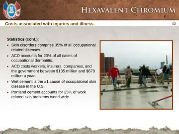 Slide 12: Costs associated with injuries and illness