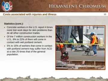 Slide 13: Costs associated with injuries and illness