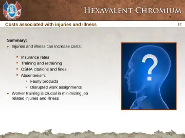 Slide 17: Costs associated with injuries and illness