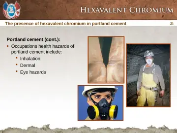 Slide 21: The presence of hexavalent chromium in portland cement