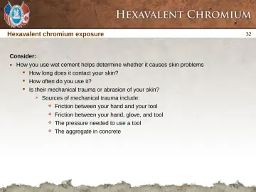 Slide 32: How you use wet cement helps determine whether it causes skin problems