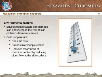 Slide 33: Hexavalent chromium exposure
