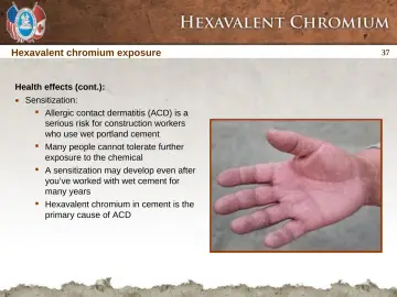Slide 37: Hexavalent chromium exposure